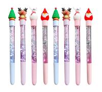 KALLORY Stylo Gel Créatif de Noël 8pcs pour Écriture Douce et Dessin, Plastique Colle Douce, pour Cartes de Vœux et Marquage Important Plusieurs styles