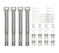 KALLORY Tube de Brûleur pour Barbecue Gaz en Acier Inoxydable, Lot de Set | Argenté, Structure Simple et Pratique, Compatible Plupart des Grils à Gaz, Chauffe Uniforme