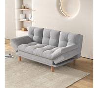 Kalmar canapé convertible et modulable 3 places en tissu gris clair