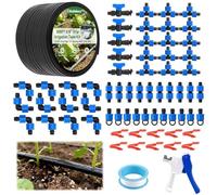 Kalolary 500 pieds 5/8 pouce Kit d'Irrigation Goutte à Goutte | Tuyau d'Arrosage Goutte PE Renforcé 16 mil Rouleau 6 Pouces avec Raccords Ruban d'Irrigation Perforatrice Jardin Paysager