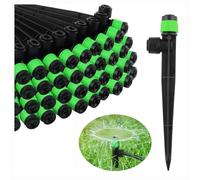 Kalolary Goutteurs d'eau D'irrigation, Émetteurs Goutte à Goutte Réglables Irrigation Goutte à Goutte à Micro-débit Système D'arrosage à 360 Degrés pour Tube 4mm/7mm (Vortex-50P, Vert)