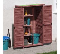 Kaloriko Abri à Outils de Jardin Moka en Bois Massif de pin et contreplaqué, 83 x 57 x 140 cm, Toit, Rangement extérieur pour Outillage, Tondeuse, vélo, Jardin, Cour, terrasse
