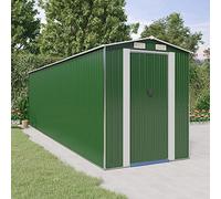 Kaloriko Abri de Jardin Vert en métal galvanisé 192 x 689 x 223 cm, cabane de Rangement extérieur pour Outillage, vélo, Tondeuse, Bois, Poubelle, Cour, terrasse, pelouse, Patio, Stockage Durable