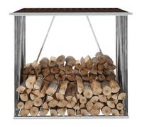 Kaloriko Abri de Stockage de Bois en Acier galvanisé Marron 163 x 83 x 154 cm, capacité 2 m3, pour Bois Chauffage, cheminée, poele, Insert, Interieur Exterieur, Rangement Sec et aere