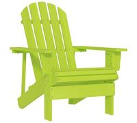 Kaloriko Adirondack Chaise de jardin en bois massif sapin vert avec accoudoirs, fauteuil d'extérieur pour balcon, terrasse, résistant aux intempéries, à dossier haut, stable et confortable pour se