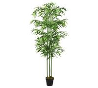 Kaloriko Arbre en bambou artificiel avec 864 feuilles, hauteur 180 cm, en bambou naturel, feuilles en fibre textile et pot en plastique, plante artificielle pour salon, bureau, balcon, jardin