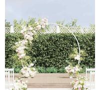 Kaloriko Arche de Mariage Blanche en Acier 223 x 45 x 201 cm, Arche Treillage, pergola, tonnelle, gloriette, obelisque, Support Plante grimpante pour Jardin Exterieur et Decoration evenement