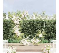 Kaloriko Arche de Mariage Blanche en Acier, Structure décorative 195 x 35 x 211 cm, pergola tonnelle pour Jardin Exterieur terrasse Cour pelouse Patio Balcon Allee Parc Mariage