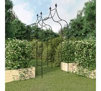 Kaloriko Arches de Jardin Lot de 2 Noir, 120 x 38 x 260 cm, Acier Enduit de Poudre, Arche Treillage pergola tonnelle pour Rosier, Lierre, Vigne, Fleur, Support portique extérieur
