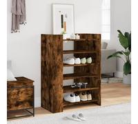 Kaloriko Armoire à Chaussures en Bois d'ingénierie chêne fumé 74,5x37,5x100 cm avec étagères modulables pour Rangement organisé dans entrée, Chambre, Dressing, Placard intérieur