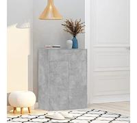 Kaloriko Armoire à chaussures gris béton 60 x 35 x 84 cm en bois avec 4 étagères, tiroir, 2 portes, peu encombrant, plat, idéal pour couloir, vestiaire, garde-robe comme organisateur pour baskets