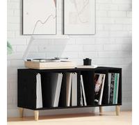 Kaloriko Armoire à disques vinyles, aspect chêne noir, 100 x 38 x 48 cm, avec 5 étagères, espace de rangement, salon, multi-usage, buffet, commode, étagère