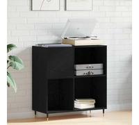 Kaloriko Armoire à disques vinyles, aspect chêne noir, 85 x 38 x 89 cm, meuble TV bas, rack HiFi avec 4 étagères, rangement multimédia, buffet pour salon, chambre à coucher, bureau