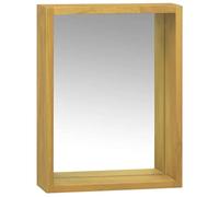 Kaloriko Armoire à Miroir en Bois de Teck Massif 30x10x40 cm avec étagère Murale pour Rangement, Meuble Salle de Bain, Chambre, Cuisine, Salon, Bureau, entrée