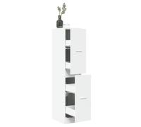 Kaloriko Armoire à pharmacie en bois blanc 30 x 41 x 144,5 cm avec 4 tiroirs, commode de rangement pour salon, bureau, cuisine, gain de place, verrouillable, avec casier