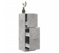 Kaloriko Armoire à pharmacie en bois gris béton 40 x 41 x 118 cm avec 3 tiroirs, espace de rangement et tiroir d'armoire, polyvalent comme commode, buffet ou armoire de bureau pour salon, cuisine et