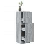 Kaloriko Armoire à pharmacie en bois Sonoma gris 40 x 41 x 118 cm avec 3 tiroirs, armoire de rangement, commode polyvalente pour salon, bureau, cuisine, peu encombrant et polyvalente