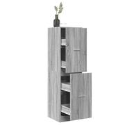 Kaloriko Armoire à pharmacie en bois Sonoma gris 40 x 41 x 144,5 cm avec 4 tiroirs de rangement, commode, buffet, meuble polyvalent pour salon, chambre à coucher, bureau