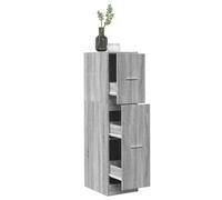 Kaloriko Armoire à pharmacie gris Sonoma - 30 x 41 x 118 cm - 3 tiroirs - Commode pour salon, cuisine, bureau, gain de place et rangement