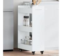 Kaloriko Armoire à roulettes blanche - 60 x 22 x 79 cm - En bois - Buffet avec espace de rangement - Verrouillable - Peu encombrant - Pour salon, chambre à coucher, bureau, couloir, cuisine