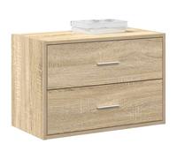 Kaloriko Armoire avec 2 tiroirs en chêne Sonoma - 60 x 31 x 40 cm - Meuble de rangement - Buffet - Pour salon, chambre à coucher, bureau