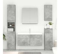 Kaloriko Armoire d'évier Gris béton en Bois d'ingénierie avec Grand Espace de Stockage, 2 Portes, Meuble lavabo Moderne pour Salle de Bain, Organisateur Pratique sous Vasque
