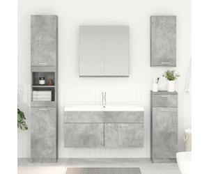 Kaloriko Armoire d'évier Gris béton en Bois d'ingénierie avec Grand Espace de Stockage, 2 Portes, Meuble lavabo Moderne pour Salle de Bain, Organisateur Pratique sous Vasque