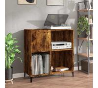 Kaloriko Armoire en bois de chêne fumé 84,5 x 38 x 89 cm avec pieds en métal, espace de rangement pour salon et bureau comme buffet, vitrine, commode, rangement et étagère