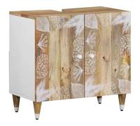 Kaloriko Armoire lavabo Bois Massif de manguier avec 2 Portes 62x33x58 cm Meuble Salle de Bain Rangement sous Vasque Stable Design Moderne Pratique