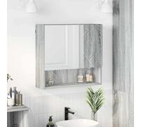 Kaloriko Armoire Miroir Gris Sonoma en Bois d'ingénierie 59 x 17 x 55 cm pour Salle de Bain, Rangement Mural avec Porte à charnières, Design, Meuble lavabo et Colonne Suspendue