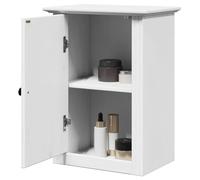 Kaloriko Armoire Murale de Salle de Bain BODO Blanc en Bois Massif 44x30x60 cm avec Porte métal pour Rangement Suspendu, Meuble Moderne, idéal pour Toilette et buanderie
