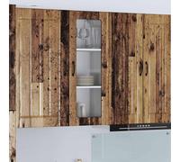 Kaloriko Armoire Murale en Bois d'ingénierie Lucca 40 x 31 x 100 cm, Meuble Cuisine Rangement avec Porte vitrine, étagère Pratique pour Salle à Manger, Salon ou cellier