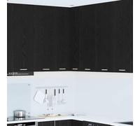 Kaloriko Armoire suspendue en bois de chêne noir et blanc - 57 x 57 x 100 cm - Avec porte - Espace de rangement pour cuisine et salon - Armoire multi-usages pratique pour l'ordre et le rangement