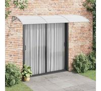 Kaloriko Auvent de Porte Gris 300x100 cm Polycarbonate Durable avec Cadre Aluminium Stable Installation Facile Protection extérieure Pluie Soleil terrasse Balcon Jardin
