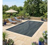 Kaloriko Bâche Couverture Piscine Solaire Thermique en PE Noir 488 x 244 cm, Tapis Sol Chauffant à Bulles avec Chambres à air, Isolant extérieur pour Bassin été, réduit l évaporation et Les débris