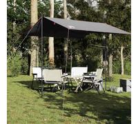 Kaloriko Bâche de Camping Gris et Orange en Tissu Oxford 210D 300x294 cm avec œillets, Sac de Transport léger, Usage randonnée, Trekking, Plage et Montagne