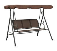 Kaloriko Balancelle de Jardin avec auvent café, balancelle balançoire, hamac Fauteuil Suspendu, siège Banc 3 Places, Armature Acier Enduit de Poudre, pour Jardin terrasse Patio Balcon