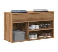 Kaloriko Banc à Chaussures chêne Artisanal Bois d'ingénierie 80x30x45 cm Meuble Rangement modulable pour entrée Couloir Chambre avec Support étagère Organisateur Pratique