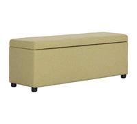 Kaloriko Banc avec compartiment de rangement, 116 cm, vert, rembourrage en polyester, pour couloir, salon, chambre à coucher, peu encombrant, avec couvercle à charnière, espace de rangement et