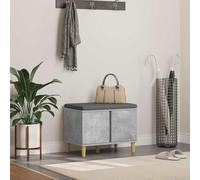 Kaloriko Banc de couloir avec coussin, gris béton, 60 x 38 x 46 cm, en bois, banc et espace de rangement avec couvercle rabattable pour couloir, entrée, organisateur et étagère avec rembourrage