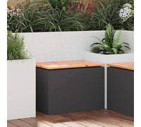 Kaloriko Banc de Jardin Noir en Bois de Douglas Massif et Acier Vernis 60 x 40 x 43 cm pour terrasse Balcon Patio Jardin extérieur, Assise compacte et Durable