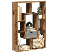Kaloriko Bibliothèque aspect bois vieilli - 63 x 20 x 90 cm - Avec 7 compartiments - Flexible - Séparateur de pièce pour salon, chambre à coucher, bureau - Avec espace de rangement et étagère