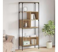 Kaloriko Bibliothèque Chêne Artisanal en Bois d'ingénierie 76 x 33 x 188,5 cm avec 7 étagères, Rangement Solide pour Salon Chambre Bureau, Meuble rayonnage Polyvalent et Organisateur d'objets