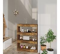 Kaloriko Bibliothèque en Bois d'ingénierie chêne fumé 80x30x103 cm, étagère de Rangement Polyvalente pour Salon, Bureau, Chambre, cloison séparatrice avec Compartiments pour Livres et Objets