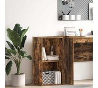 Kaloriko Bibliothèque en chêne fumé - 40 x 30 x 77 cm - Étagère ouverte avec beaucoup d'espace de rangement comme séparateur de pièce pour salon, chambre à coucher, bureau, étagère et rangement