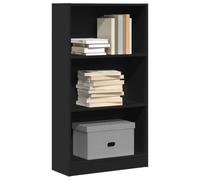 Kaloriko Bibliothèque noire en bois - 60 x 24 x 109 cm - Étagère sur pied avec système d'étagère ouverte et rangement polyvalent comme séparateur de pièce pour salon, chambre à coucher, bureau