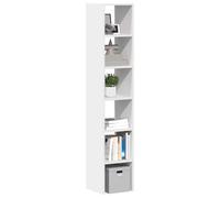 Kaloriko Bibliothèques empilables 2 pcs Blanc Bois d'ingénierie 30x30x80 cm Meuble Rangement avec étagères pour Salon Bureau Chambre Cuisine et Salle de Bain