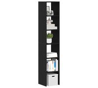 Kaloriko Bibliothèques empilables 2 pcs chêne Noir Bois d'ingénierie 30x30x80 cm Meuble Rangement Polyvalent pour Salon Chambre Bureau avec étagères et Compartiments