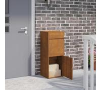 Kaloriko Boîte de dépôt de Colis rouillé en Acier patiné 41 x 38 x 103 cm, extérieure, verrouillable, Serrure esign Moderne pour Jardin, Maison, Portail et façade
