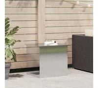 Kaloriko Boîte de rangement d'extérieur en acier argenté - 55 x 50,5 x 50 cm - Résistant aux intempéries - Avec couvercle à vérin à gaz - Organiseur compact pour jardin, terrasse, rangement extérieur